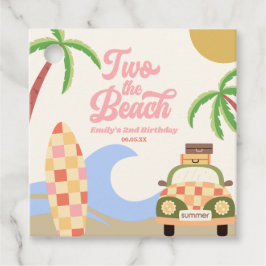Two The Beach Surven Board Roze 2e verjaardagsfees Bedankjes Labels