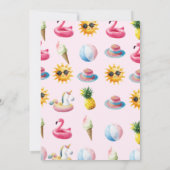 Two the Beach Tropical Summer 2nd Birthday Party Kaart (Achterkant)