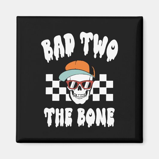 Two The Bone Funny 2nd Birthday Halloween Skelet Magneet (Voorkant)