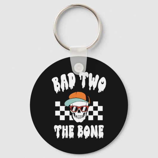 Two The Bone Funny 2nd Birthday Halloween Skelet Sleutelhanger (Voorkant)
