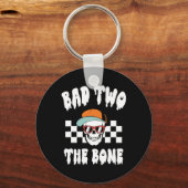 Two The Bone Funny 2nd Birthday Halloween Skelet Sleutelhanger (Voorkant)