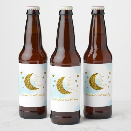 Two The Moon 2e verjaardag bierflesetiket Bier Etiket (Flessen)