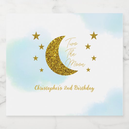 Two The Moon 2e verjaardag bierflesetiket Bier Etiket (Enkel label)