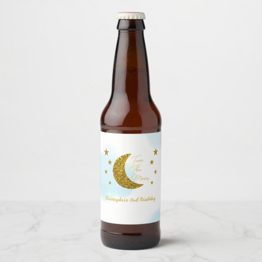 Two The Moon 2e verjaardag bierflesetiket Bier Etiket (Voorkant)