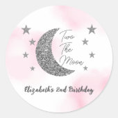 Two The Moon 2e verjaardag Classic Ronde Sticker (Voorkant)