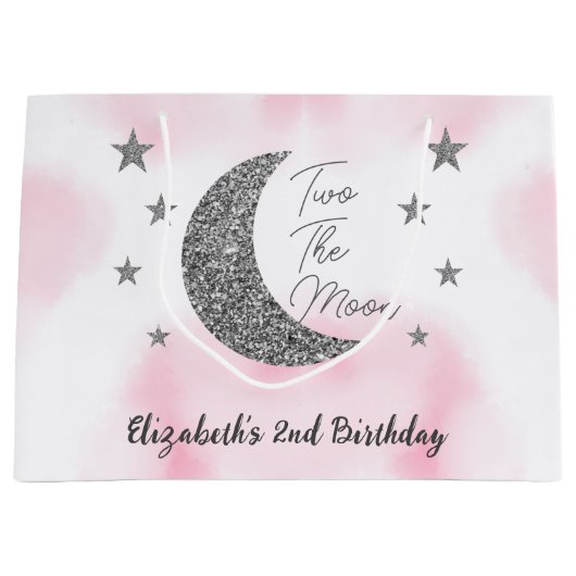 Two The Moon 2e verjaardag Grote geschenktas Groot Cadeauzakje (Voorkant)