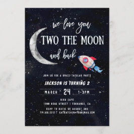 Two The Moon 2e Verjaardagsfeestje Kaart