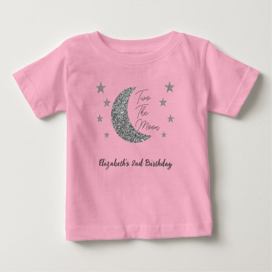 Two The Moon 2nd Birthday Baby T-shirt (Voorkant)