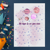 Two The Moon 2nd Birthday Girl Moon Stars Rocket  Kaart