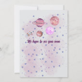 Two The Moon 2nd Birthday Girl Moon Stars Rocket  Kaart (Achterkant)