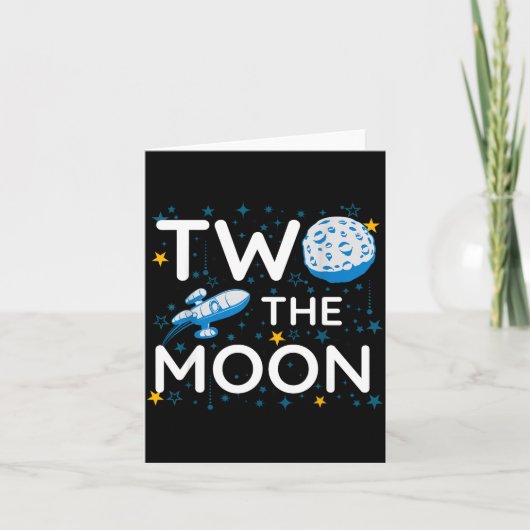 Two The Moon 2nd Planets Lover Birthday Space Rock Kaart (Voorkant)