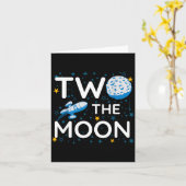 Two The Moon 2nd Planets Lover Birthday Space Rock Kaart (Gele Bloem)