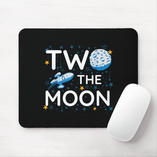 Two The Moon 2nd Planets Lover Birthday Space Rock Muismat (Met muis)