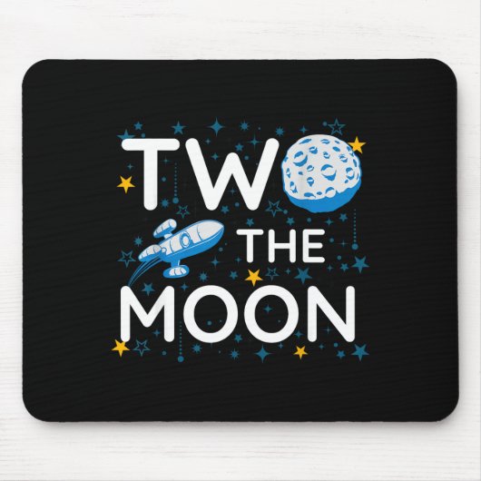 Two The Moon 2nd Planets Lover Birthday Space Rock Muismat (Voorkant)