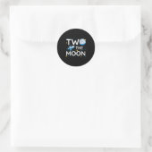 Two The Moon 2nd Planets Lover Birthday Space Rock Ronde Sticker (Tas)