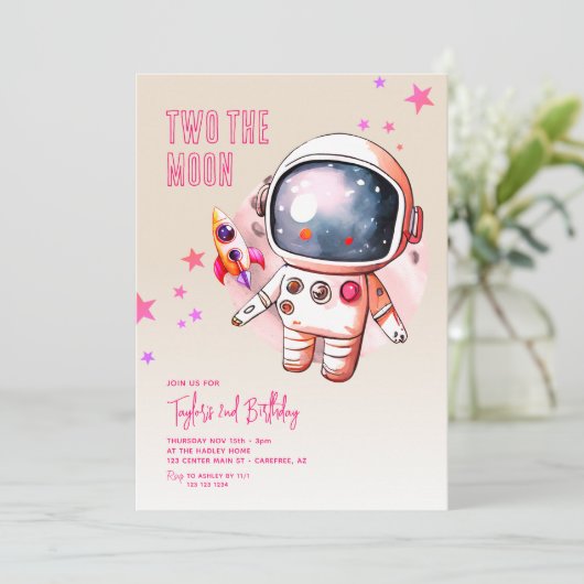 Two The Moon Boho 2e verjaardag Kaart (Staand voorkant)