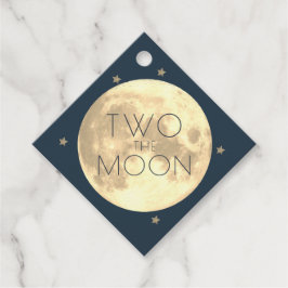 Two the Moon Boy 2nd Birthday Blue Bedankt Bedankjes Labels