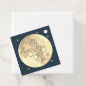 Two the Moon Boy 2nd Birthday Blue Bedankt Bedankjes Labels (In situ)