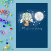 Two The Moon Boy Bear Balloon 2nd Birthday Kaart