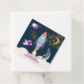 Two The Moon Boy Space Rocket 2nd Birthday Bedankjes Labels (In situ)