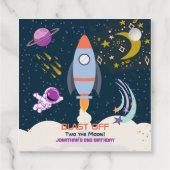 Two The Moon Boy Space Rocket 2nd Birthday Bedankjes Labels (Achterkant)