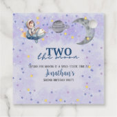 Two The Moon Boy Space Rocket 2nd Birthday  Bedankjes Labels (Achterkant)