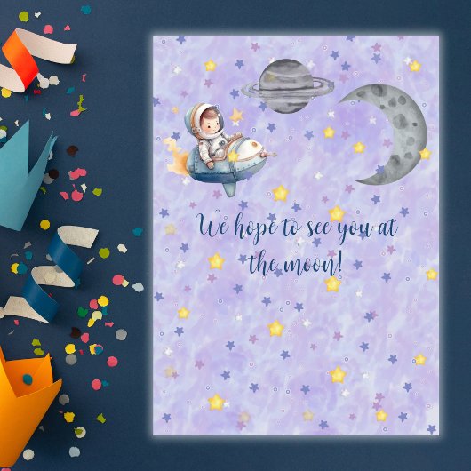 Two The Moon Boy Space Rocket 2nd Birthday  Kaart