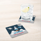 Two The Moon Boy Space Rocket 2nd Birthday Kartonnen Onderzetters (Insitu)