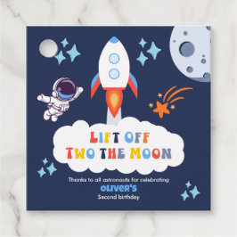 Two The Moon Boy Space Rocket Lift Off 2nd Bday Bedankjes Labels