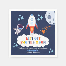 Two The Moon Boy Space Rocket Lift Off 2nd Bday Servet