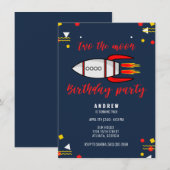 Two the Moon Boys Space 2e verjaardagsfeestje Kaart (Voorkant / Achterkant)