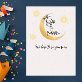 Two The Moon Elegant Gender Neutral 2nd Birthday  Kaart