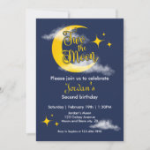 Two The Moon Elegant Gender Neutral 2nd Birthday  Kaart (Voorkant)