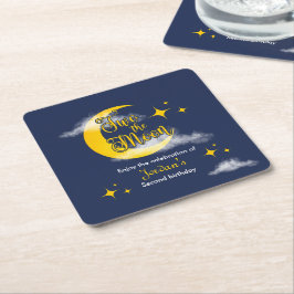 Two The Moon Elegant Gender Neutral 2nd Birthday  Kartonnen Onderzetters