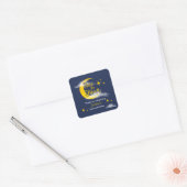 Two The Moon Elegant Gender Neutral 2nd Birthday  Vierkante Sticker (Envelop)