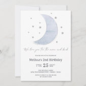 Two The Moon Gender Neutraal 2e verjaardagsfeestje Kaart (Voorkant)