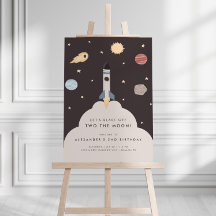 Two the Moon Kinder Outer Space Verjaardag