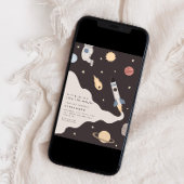 Two the Moon Kinder Outer Space Verjaardag Kaart