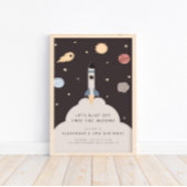 Two the Moon Kinder Outer Space Verjaardag Welkom Poster