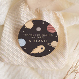 Two the Moon Kinder Outer Space Verjaardagsgunst Ronde Sticker