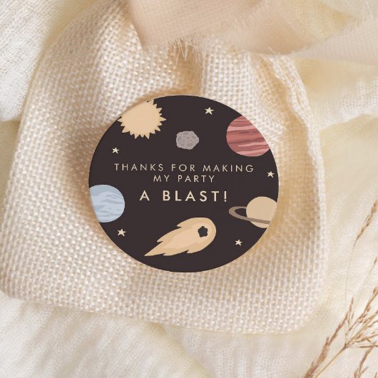Two the Moon Kinder Outer Space Verjaardagsgunst Ronde Sticker