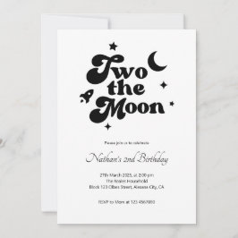 Two the Moon Minimalist Uitnodiging voor de 2e ver