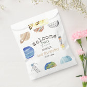 Two The Moon | Modern Space 2nd Birthday Décor Bedankzakje (Gezegeld)