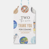 Two The Moon | Modern Space 2nd Birthday Décor Cadeaulabel (Voorkant)