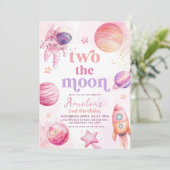 Two the Moon Outerspace 2nd Birthday  Kaart (Staand voorkant)