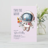 Two The Moon Paarse 2e verjaardag Kaart (Staand voorkant)