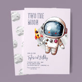 Two The Moon Paarse 2e verjaardag Kaart