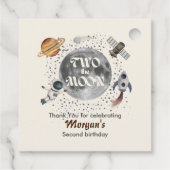 Two The Moon Planets Gender Neutral 2nd Birthday Bedankjes Labels (Achterkant)