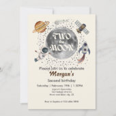 Two The Moon Planets Gender Neutral 2nd Birthday  Kaart (Voorkant)