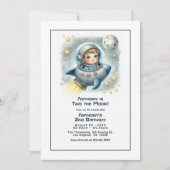 "Two the Moon" Rocket Peuter Verjaardagsfeest Kaart (Voorkant)